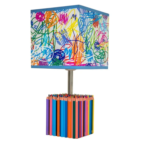 Lampka stołowa dziecięca Kolorowe Kredki E27 Hellux | noxbox lampynox www.lampynox.pl