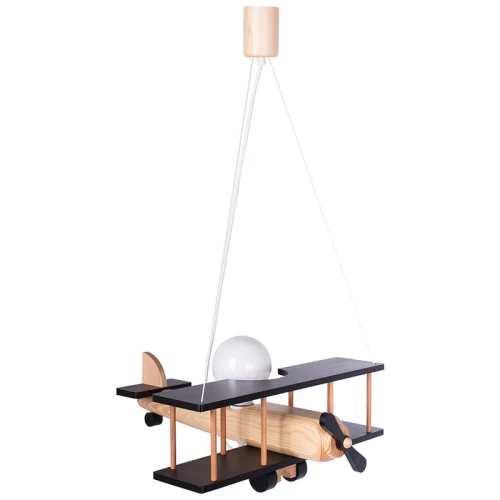 Lampa wisząca dziecięca Samolot duży E27 Hellux 104.11.19 | 5902041386073 noxbox lampynox www.lampynox.pl