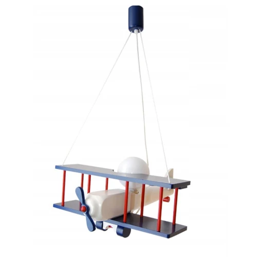 Lampa wisząca dziecięca Samolot duży E27 Hellux 104.11.28 | 5902041385601 noxbox lampynox www.lampynox.pl