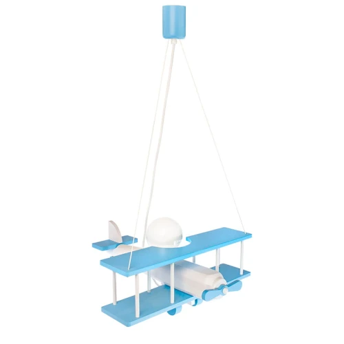 Lampa wisząca dziecięca Samolot duży E27 Hellux 104.11.29 | 5902041385618 noxbox lampynox www.lampynox.pl