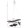 Lampa wisząca dziecięca Samolot duży E27 Hellux 104.11.39 | 5902041385908 noxbox lampynox www.lampynox.pl