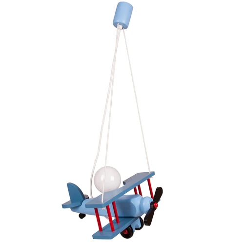Lampa wisząca dziecięca Samolot E27 Hellux 104.10.27 | 5902041385465 noxbox lampynox www.lampynox.pl