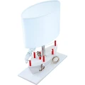 Lampka stołowa dziecięca Statek błękitny drewniany E27 Hellux 411.25.09 | noxbox lampynox www.lampynox.pl