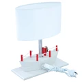 Lampka stołowa dziecięca Statek błękitny drewniany E27 Hellux 411.25.09 | noxbox lampynox www.lampynox.pl