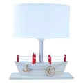 Lampka stołowa dziecięca Statek błękitny drewniany E27 Hellux 411.25.09 | noxbox lampynox www.lampynox.pl