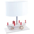 Lampka stołowa dziecięca Statek błękitny drewniany E27 Hellux 411.25.09 | noxbox lampynox www.lampynox.pl