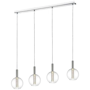 ELEGANT Chrom/Transparentny LED 4x7W 3000K ściemnialna Lampa wisząca Brilliant  G93527/15 