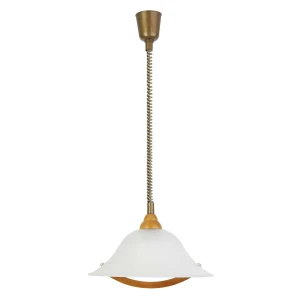 TORBOLE Buk/Mosiądz/Biały alabaster E27 śr. 36 cm Lampa wisząca Brilliant 73678/72