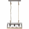Lampa wisząca NARCY Spalona stal/Drewno 3xE27 Brilliant  93587/71 | 4004353326707 noxbox lampynox www.lampynox.pl