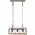 Lampa wisząca NARCY Spalona stal/Drewno 3xE27 Brilliant  93587/71 | 4004353326707 noxbox lampynox www.lampynox.pl