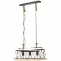 Lampa wisząca NARCY Spalona stal/Drewno 3xE27 Brilliant  93587/71 | 4004353326707 noxbox lampynox www.lampynox.pl