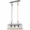 Lampa wisząca NARCY Spalona stal/Drewno 3xE27 Brilliant  93587/71 | 4004353326707 noxbox lampynox www.lampynox.pl