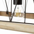 Lampa wisząca NARCY Spalona stal/Drewno 3xE27 Brilliant  93587/71 | 4004353326707 noxbox lampynox www.lampynox.pl