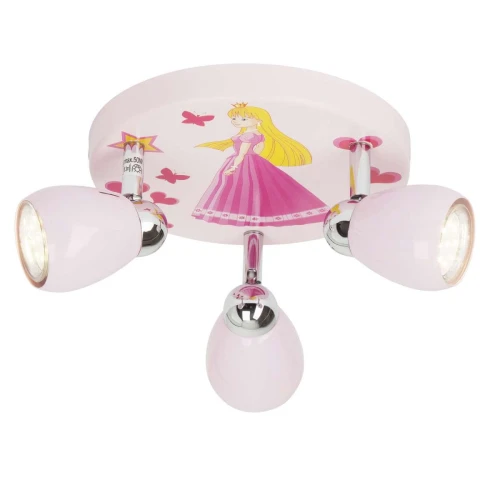 Lampa sufitowa dziecięca PRINCESS Różowy LED 3x3 W 3000K Brilliant  G55934/17 | 4004353190421 noxbox lampynox www.lampynox.pl