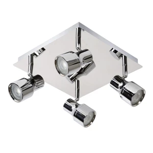 SIRENE-LED Chrom GU10 LED DIM ściemnialny 4x5W IP44 3000K Spot łazienkowy Lucide 17948/20/11