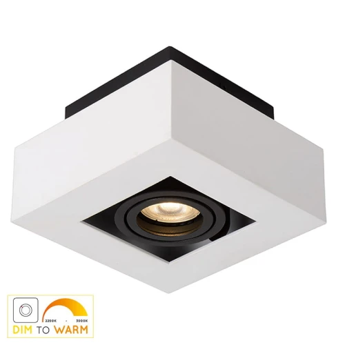 Lampa natynkowa regulowana XIRAX Biała LED Dim 5W ściemnialna CRI95 GU10 barwa światła zmienna 2200K3000K Lucide 091190631  5411212092298 lampynox noxbox www.lampynox.pl 1.jpg