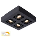 Lampa natynkowa regulowana XIRAX Czarna LED Dim 4x5W ściemnialna CRI95 GU10 barwa światła zmienna 2200K3000K Lucide 091192130  5411212092342 lampynox noxbox www.lampynox.pl 1.jpg