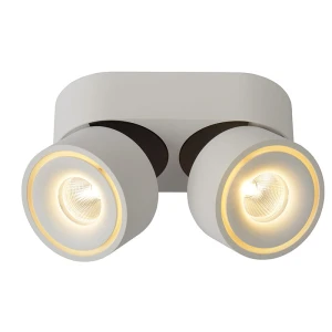 YUMIKO Biała LED Dim 2x8W ściemnialna 2700K Lampa sufitowa regulowana podwójna Lucide 35911/16/31