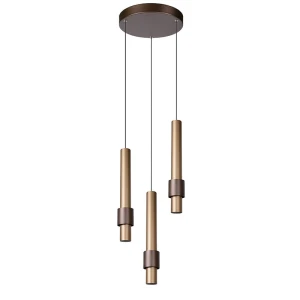 MARGARY LED Dim Brąz | Kawa śr. 28cm. ściemnialna 3x5W 2700K Lampa wisząca Lucide 24400/15/96