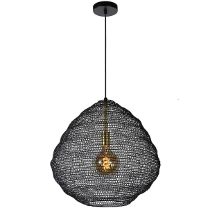 SAAR Czarna śr. 48cm. E27 Lampa wisząca Lucide 03423/48/30