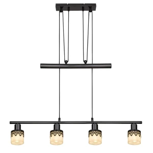Lacey Czarny 4xE14 Lampa wisząca z regulowaną wysokością Rabalux 5345