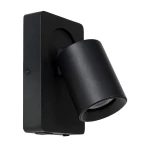 NIGEL Czarny LED 5W Gniazdo USB GU10 3000K Kinkiet regulowany z ładowarką LUCIDE 09929/06/30