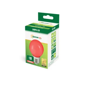 Żarówka Kulka  E27 230V 1W czerwona  Spectrum 