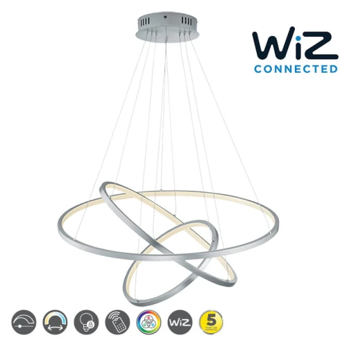Lampa wisząca sterowana aplikacją WIZ AARON LED Nikiel mat 80W RGB 3000-6000K Trio 352710307 | 4017807453775 noxbox lampynox www.lampynox.pl 1.jpg