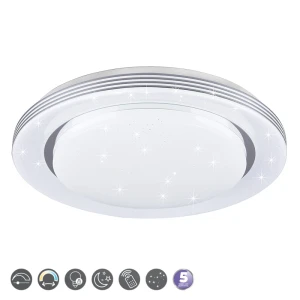 ATRIA LED Biały 22W sterowany pilotem śr. 48 cm Efekt gwiaździsty 3000-6000K Plafon Trio R67041900