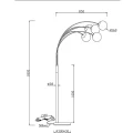 Lampa podłogowa BALINI Biały mat/Przezroczysty 5xE14 z włącznikiem nożnym Trio 408500531 | 4017807468663 noxbox lampynox www.lampynox.pl