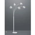 Lampa podłogowa BALINI Biały mat/Przezroczysty 5xE14 z włącznikiem nożnym Trio 408500531 | 4017807468663 noxbox lampynox www.lampynox.pl