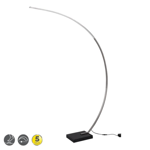 Lampa podłogowa BANGKOK LED Nikiel mat 18W 3000K z włącznikiem nożnym Trio 426511807 | 4017807473407 noxbox lampynox www.lampynox.pl