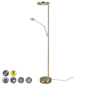 BARRIE LED Mosiądz mat 32W | 6W 2700 + 4000K Lampa podłogowa Trio 424210308