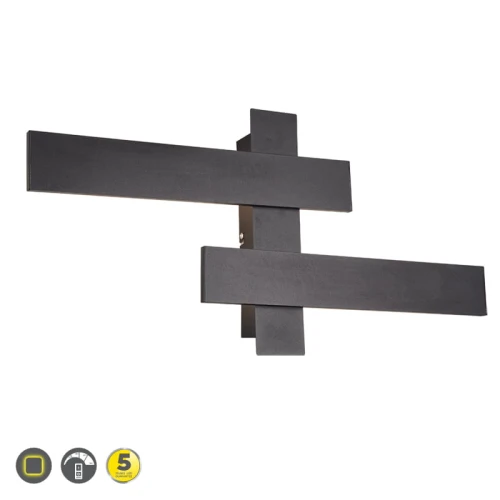 Kinkiet ścienny BELFAST LED Czarny mat 2x10.5W 3000K Trio 275510232 | 4017807455823 noxbox lampynox www.lampynox.pl