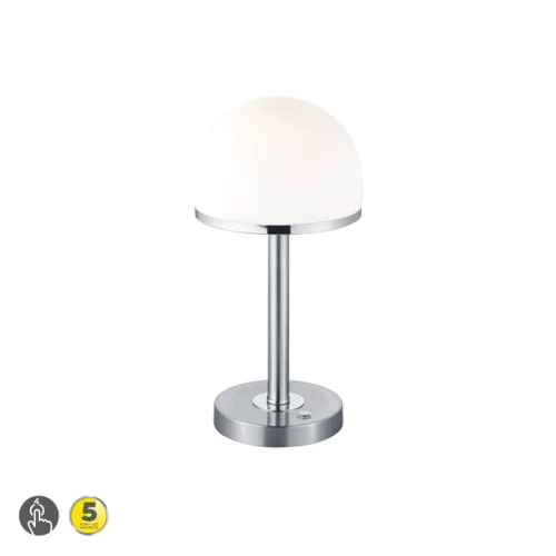 Lampka stołowa BERLIN LED Nikiel mat/Biały 4W 3000K Trio 527590107 | 4017807371758 noxbox lampynox www.lampynox.pl