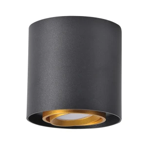 EGER | XENO GU10 okrągła czarno-złote Downlight Polux