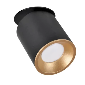 HARON GU10 czarno-złote Oczko przegubowe podtynkowe Polux 314222  