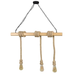 ROPE WOOD 3xE27 brąz il mio Lampa wisząca Polux 314512