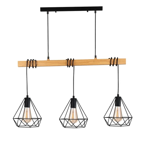 Lampa wisząca VIGO Wood 3xE27 czarny  brąz il mio Polux 314673  5901508314673 lampynox noxbox www.lampynox.pl 1.jpg