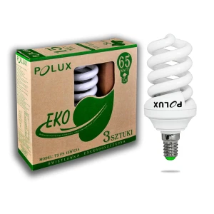 EKO 15W E14 TRÓJPAK Świetlówka energooszczędna POLUX 209153