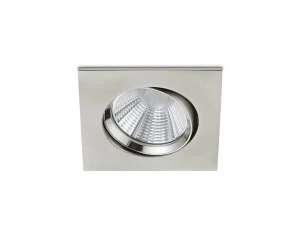 PAMIR LED DIM Nikiel mat kwadrat 5,5W 3000K IP23 Ściemnialne łazienkowe oczko sufitowe uchylne Trio 650410107