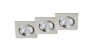 PAMIR LED DIM Nikiel mat kwadrat 3x5,5W 3000K IP23 Ściemnialne łazienkowe oczko sufitowe uchylne Trio 650410307