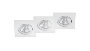 PAMIR LED DIM Biały mat kwadrat 3x5,5W 3000K IP23 Ściemnialne łazienkowe oczko sufitowe uchylne Trio 650410331