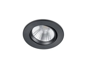 PAMIR LED DIM Czarny mat okrągłe 5,5W 3000K IP23 Ściemnialne łazienkowe oczko sufitowe uchylne Trio 650510132