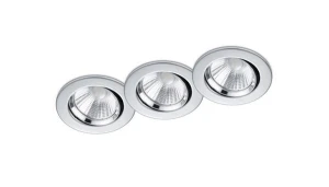PAMIR LED DIM Chrom okrągłe 3x5,5W 3000K IP23 Ściemnialne łazienkowe oczko sufitowe uchylne Trio 650510306