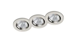 PAMIR LED DIM Nikiel mat okrągłe 3x5,5W 3000K IP23 Ściemnialne łazienkowe oczko sufitowe uchylne Trio 650510307