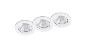 PAMIR LED DIM Biały mat okrągłe 3x5,5W 3000K IP23 Ściemnialne łazienkowe oczko sufitowe uchylne Trio 650510331
