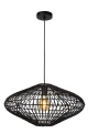 MAGALI Lampa rattanowa wisząca czarna Lucide 03435/56/30  lampynox noxbox www.lampynox.pl