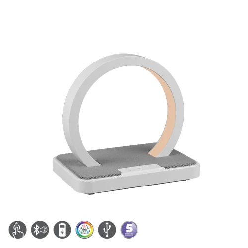 Lampka stołowa z głośnikiem Bluetooth BEAT LED Biały mat 1W RGB 3000K RL R52081131 | 4017807487800 noxbox lampynox www.lampynox.pl