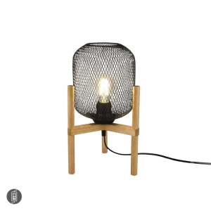 CALIMERO Czarny mat | Brąz E27 Lampka stołowa RL R50561032